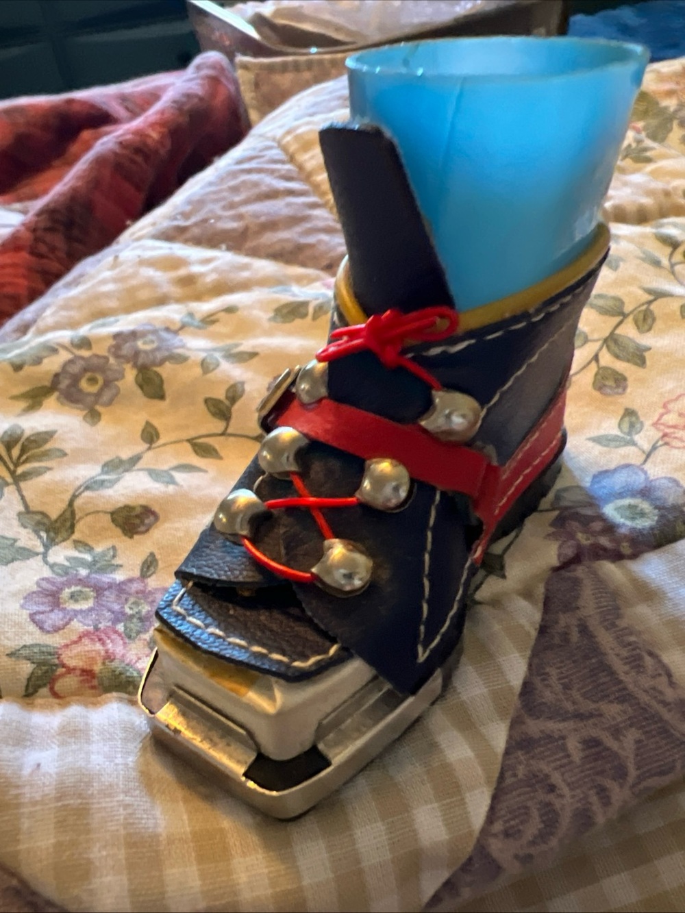 Roxy Blue, Red and Black Miniature Ski Boot Ornament